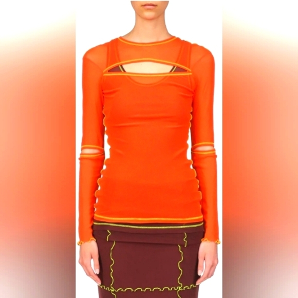 Marina Moscone Layered Long Sleeve Top